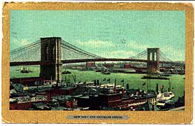 brooklyn bridge photo postcard